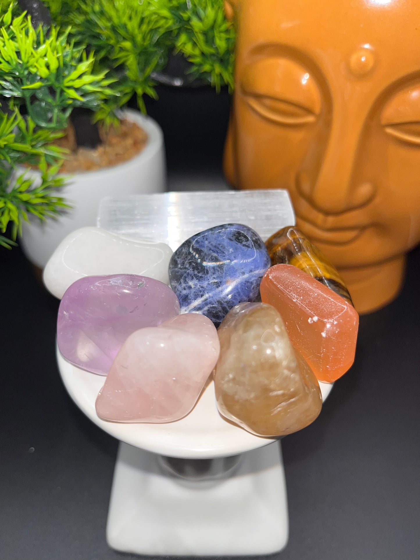 Custom Chakra Set with Selenite Stick